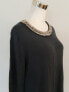 August Silk Women's Embellished Tunic Pullover Sweater Dark Gray L