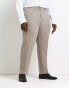 Фото #4 товара River Island Big & Tall flannel suit trousers in beige