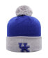 Фото #1 товара Men's Royal and Gray Kentucky Wildcats Core 2-Tone Cuffed Knit Hat with Pom