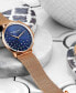 Фото #2 товара Наручные часы BCBGMAXAZRIA Women's Dress Blue Genuine Leather Strap Watch 38mm.