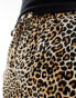 ASOS DESIGN short in leopard print Коричневый, M - W34 - фото #3