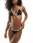 Фото #1 товара Stradivarius triangle bikini pant with contrast piping co-ord in black