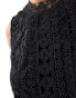 Фото #3 товара Morgan lace high neck top in black