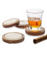 Фото #3 товара Acacia Wood Coasters with Floral Designs in Porcelain on Coasters, Set of 4
