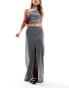 Фото #3 товара Mango tailored split front skirt on grey