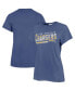 ფოტო #1 პროდუქტის Women's Powder Blue Distressed Los Angeles Chargers Pep Up Frankie T-shirt