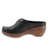 Фото #4 товара Softwalk Macintyre S2361-001 Womens Black Wide Leather Clog Flats Shoes 12