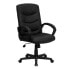Фото #4 товара Mid-Back Black Leather Swivel Task Chair With Arms