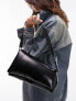 Topshop Spencer asymmetric puffy shoulder bag in black