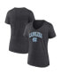 Фото #1 товара Women's Heather Charcoal North Carolina Tar Heels Evergreen Campus V-Neck T-shirt