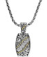 ფოტო #1 პროდუქტის Balissima by EFFY® Diamond Etched Pendant (1/10 ct. t.w.) in Sterling Silver and 18k Gold