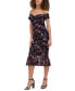 Фото #3 товара Women's Off-the-Shoulder Printed Floral Lace Midi Dress