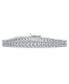 ფოტო #1 პროდუქტის Bridal Jewelry Two Row Fashion Statement AAA CZ Cubic Zirconia Wide Tennis Bracelet For Women Wedding Rhodium Plated Brass 7 Inches