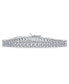 Фото #1 товара Jewelry Two Row Fashion Statement CZ Cubic Zirconia Wide Tennis Bracelet For Women Rhodium Plated Brass 7 Inches