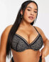 Фото #4 товара Dorina Curve Sunray geo lace lightly padded demi bra in black - BLACK