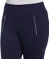 ფოტო #3 პროდუქტის Plus Size Classic Fit Pull-On Ankle Pant with Zipper Detail