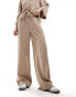 Object soft draw string waist wide leg trouser co-ord in stone Серый, 40 - фото #1