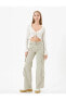 Фото #2 товара Kargo Pantolon Geniş Paça Normal Bel Kemer Detaylı Cepli Pamuklu - Bianca Jeans