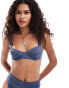 Фото #3 товара Weekday Zadie wire bikini bra top in dusty blue