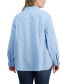 Plus Size Cotton Roll-Tab Shirt