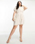 Фото #4 товара ASOS DESIGN Curve linen nipped in waist mini dress in natural