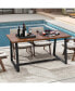 Фото #10 товара 63" Large Dining Table for 4-6 People with Heavy-duty Metal Frame Modern