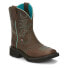 Фото #3 товара Justin Boots Mandra Embroidery 8" Square Toe Cowboys Womens Brown Casual Boots