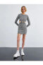 Фото #1 товара Pencere Detaylı Desenli Mini Elbise