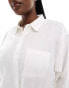 Фото #2 товара COLLUSION Plus oversized linen beach shirt in white