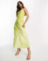 Фото #1 товара AllSaints Bryony Estrella satin midi dress in lime