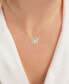 Cubic Zirconia Butterfly Pendant Necklace in 14k Gold-Plated Sterling Silver, 16" + 2" extender