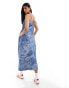 Tommy Jeans Sleeveless Maxi Dress in Blue Grey