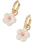 ფოტო #1 პროდუქტის 14k Gold-Plated Removable Flower Charm Hoop Earrings