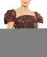 Women's Floral Brocade Cap Sleeve A Line Dress