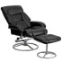 Фото #4 товара Contemporary Black Leather Recliner And Ottoman With Metal Base