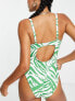 Фото #4 товара Peek & Beau Fuller Bust Exclusive underwire swimsuit in green zebra