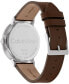 ფოტო #2 პროდუქტის Men's Modern Brown Leather Watch 42mm
