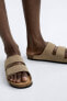 Фото #8 товара Замшевые сандалии с двумя ремешками ZARA