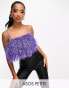 Фото #1 товара ASOS DESIGN Petite faux feather crop cami in purple