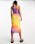 JJXX mesh maxi dress in multi tie dye