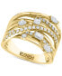 ფოტო #1 პროდუქტის EFFY® Diamond Multi-Shape Multirow Crossover Ring (1 ct. t.w.) in 14k Gold