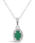 ფოტო #1 პროდუქტის Aquamarine (3/8 ct. t.w.) and Diamond Accent Pendant Necklace in Sterling Silver (Also Available in Emerald)