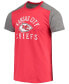 Фото #2 товара Men's Red, Gray Kansas City Chiefs Field Goal Slub T-shirt