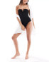 Фото #2 товара & Other Stories v neck swimsuit in black