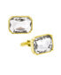 ფოტო #1 პროდუქტის Jewelry 14K Gold Plated Rectangle Crystal Cufflinks