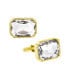 Фото #1 товара Jewelry 14K Gold Plated Rectangle Crystal Cufflinks