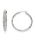 ფოტო #1 პროდუქტის Faux Stone Pave Hoop Earrings