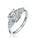 ფოტო #2 პროდუქტის Sterling Silver White Gold Plated Clear Cubic Zirconia Engagement Ring