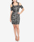 Фото #2 товара Rachel Roy Floral-Print Cold-Shoulder Dress Sz. 6 US (Black) 151340