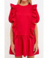 Фото #1 товара Women's Mixed Media Ruffle Detail Mini Dress